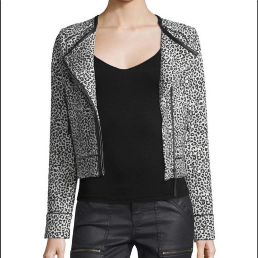 Joie Leopard Print Moto Jacket